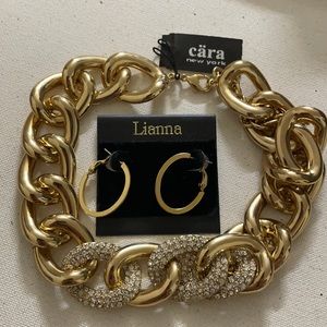 Bundle of hoops and necklace